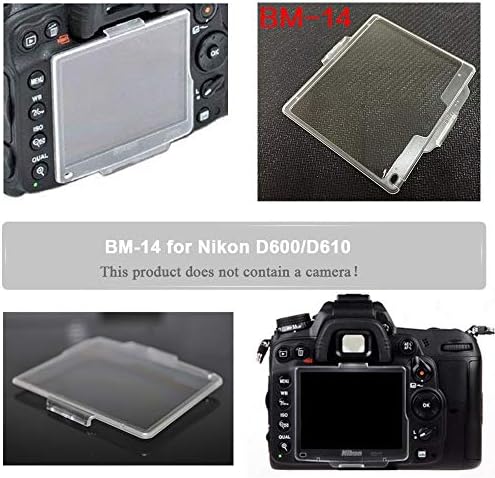 Fire Rock D600 D610 מגן מסך זכוכית מחוסמת וכיסוי ABS שקוף BM-14 עבור מצלמת Nikon D600 D610 [2+1 חבילות], סרטים